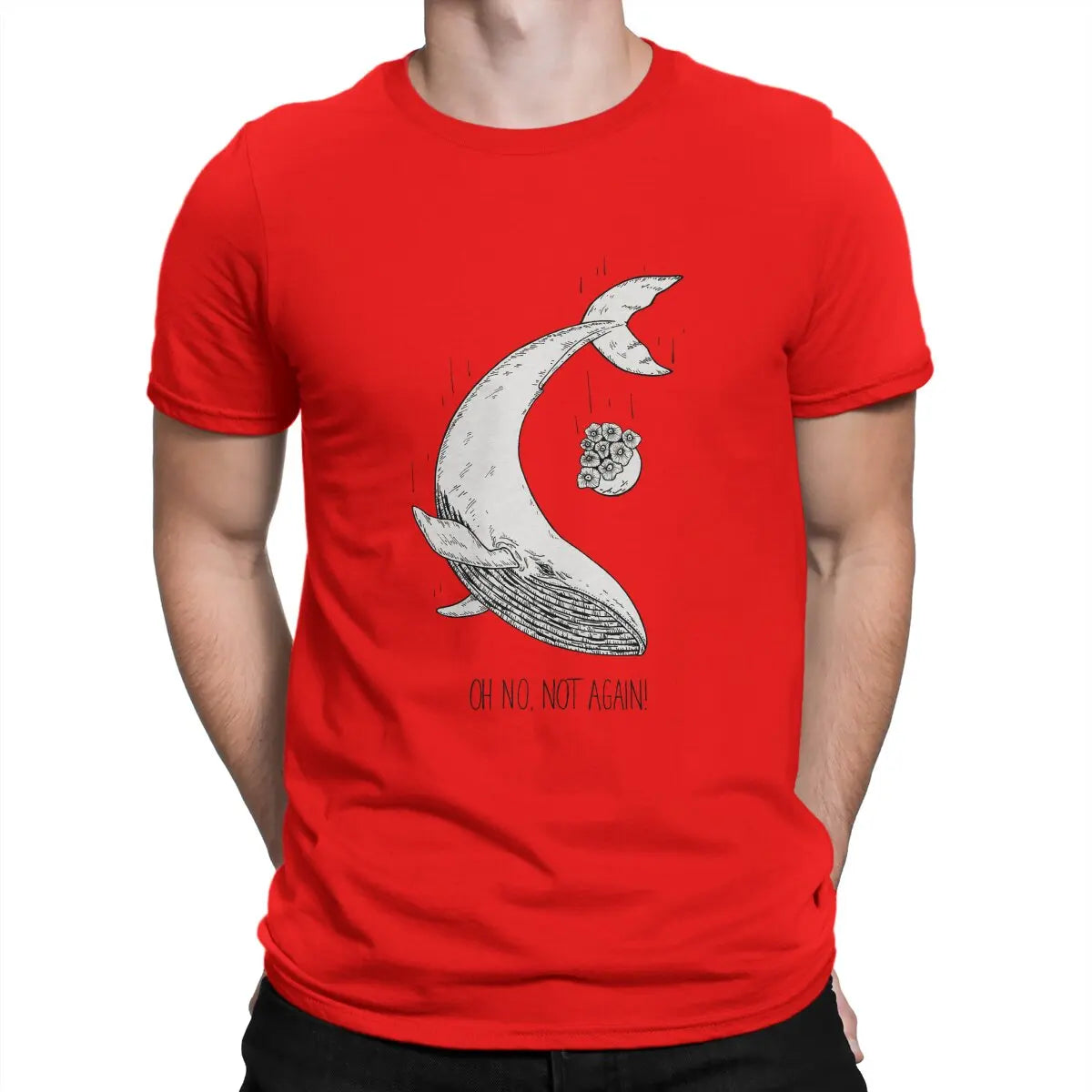Men T-Shirt Not Again Vintage 100% Cotton Tee Shirt Short Sleeve The Hitchhikers Guide To The Galaxy Film T Shirts Round Collar