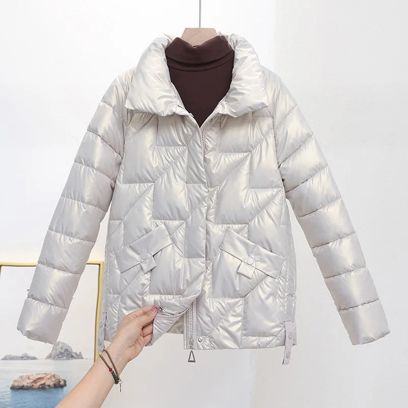 Glossy Winter Cotton Padded Parka