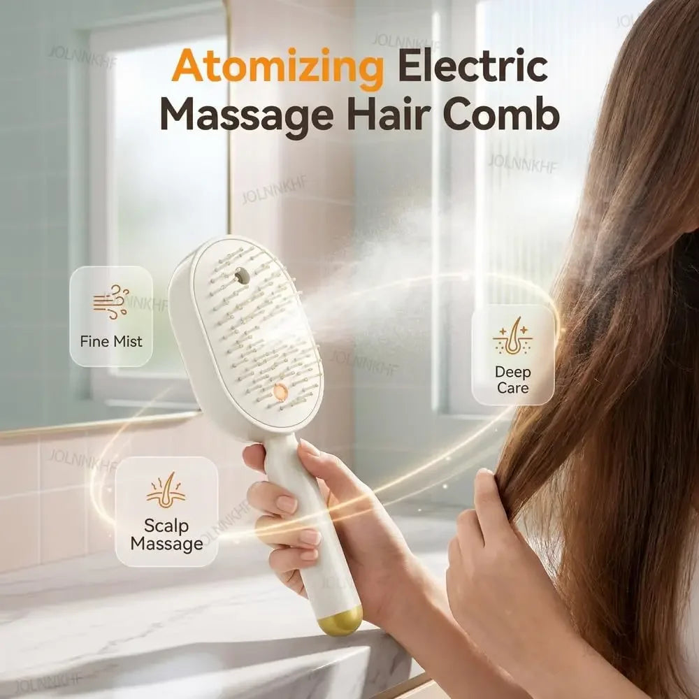 Rechargeable Hairs Massage Brush 3-in-1 Electric Spray Air Cushion Massage Comb for Frizzy Hair Scalp Care Relieve Hair Tangles