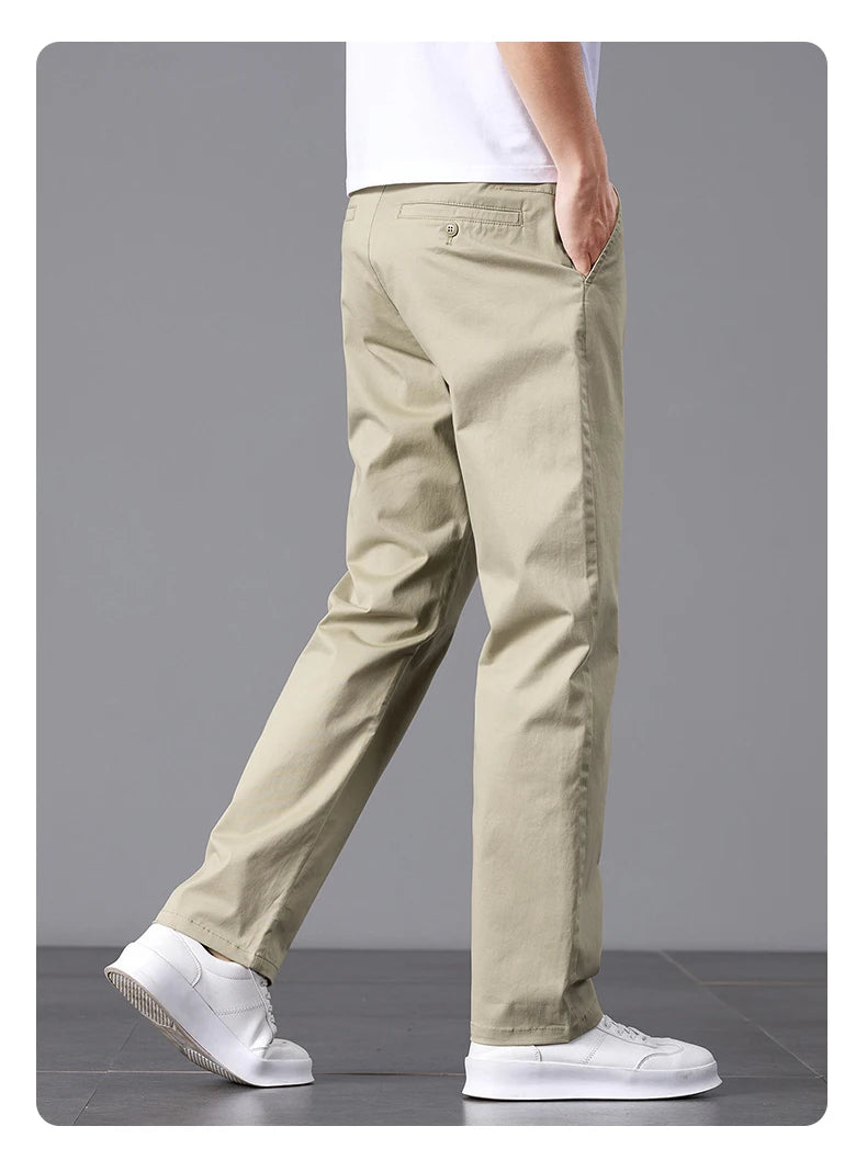 Stretch Cotton Straight Golf Trousers
