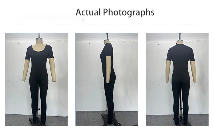Chic Solid Bodycon Fitness Jumpsuit