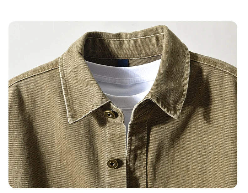 Vintage Cotton Cargo Shirt Jacket
