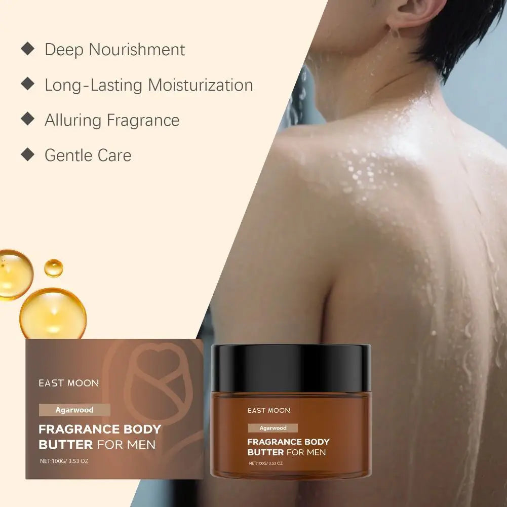 100g Refreshing Men Gentle Care Dry Skin Deep Nourishing Cream Cologne Scent Body Lotion Agarwood Fragrance Body Butter For Men