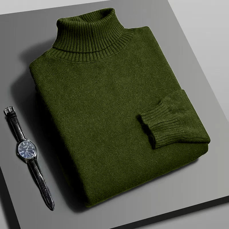 Slim Turtleneck Knit Pullover