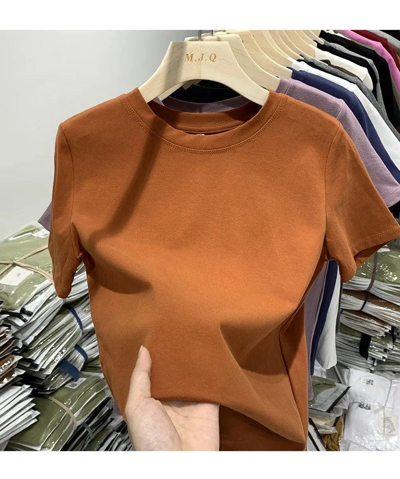 Women T Shirt Girls T-Shirt Woman Clothes Tops Cotton Tshirt Female Short Sleeve Spring Tee Sexy Y2k Top White
