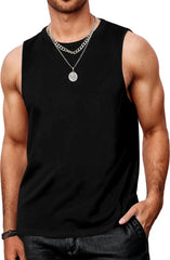 Mens Tank Tops Workout Sleeveless Shirts Summer Solid Color Polyester Quick Drying Tanks for Men Summer Beach Sports T-Shirts