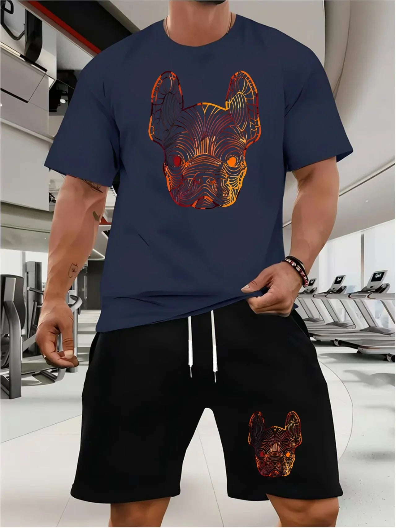 Trendy Suits for Men Men's Summer Shorts Set Gym Outfit Student Short Sleeve Tee 2 Piece Set Tracksuits Men Casual Men Clothing