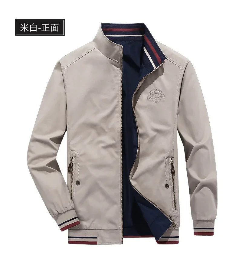 Reversible Slim Stand Collar Jacket