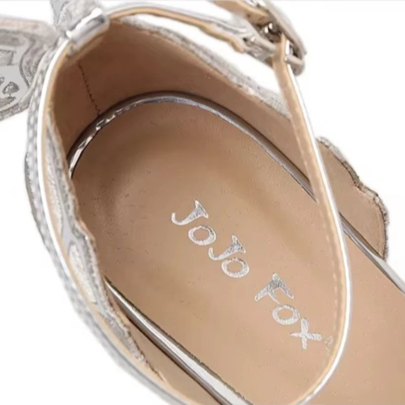 Fashion Women's High Heels Bow Women Sandals Patent Leather Open Toe Party Shoes Buckle Ultra High Heels Women Shoes New Zapatos