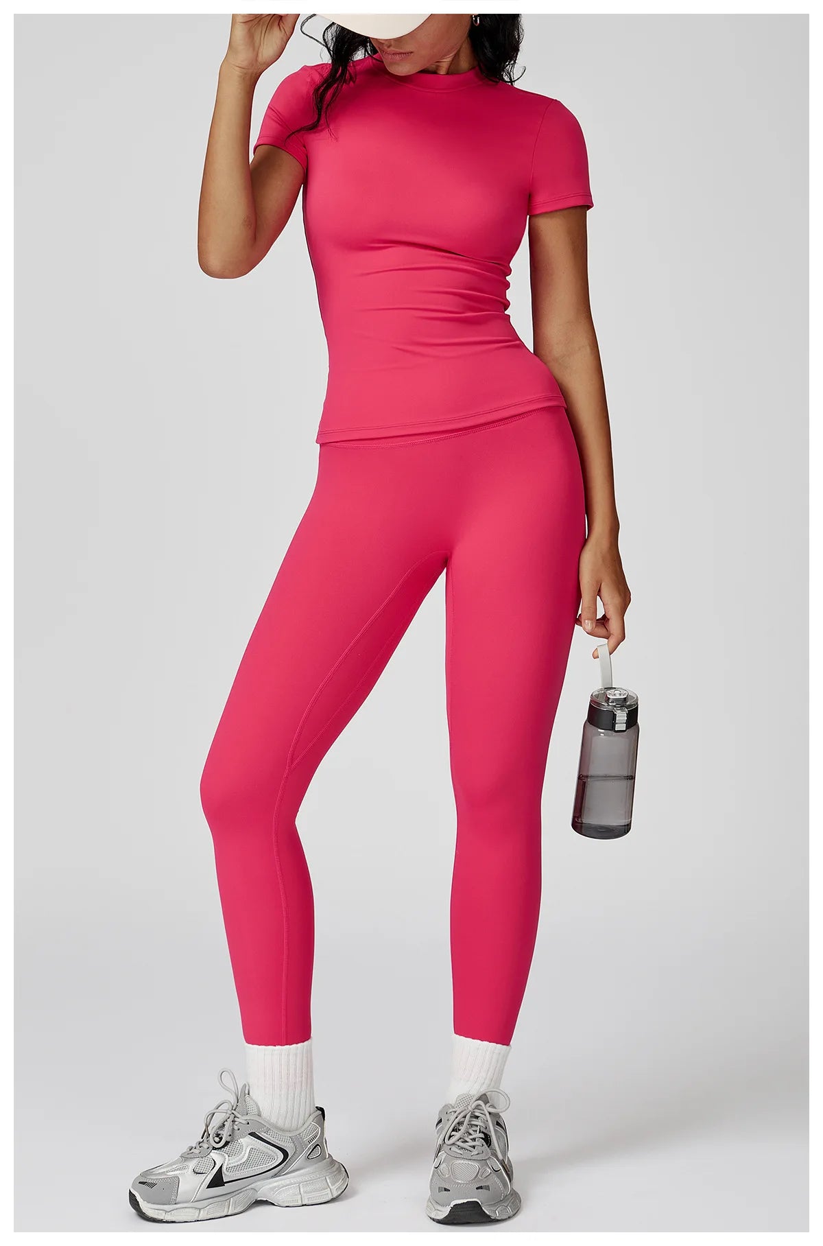 Fitness Leggings High Rise Hip Lift Brushed Soft Material For Ladies Outdoor Elastic Slim Fit Outer Wear Sports Tight Pants