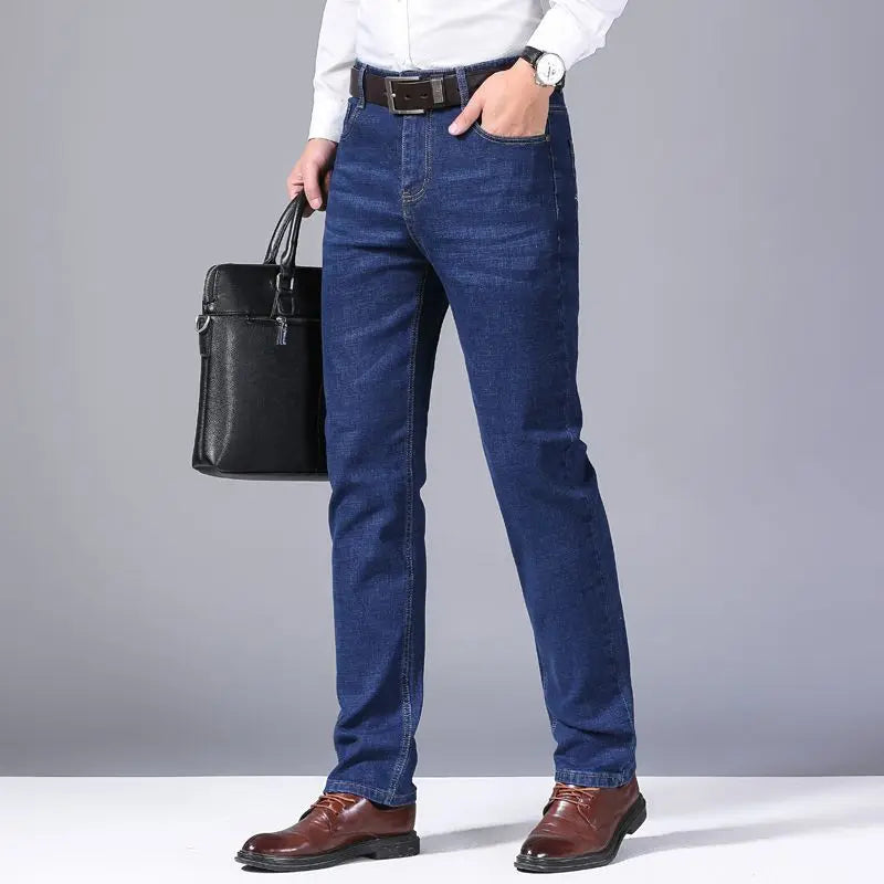 JEAN2026 Autumn/Winter New Men's Casual Pants, High-Quality Business Formal Sportswear Jeans, Straight-Leg Stretch Long Pants
