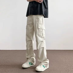 Pants Men's Trendy American Paratrooper Overalls Men's Summer Casual Handsome Outdoor Loose Straight