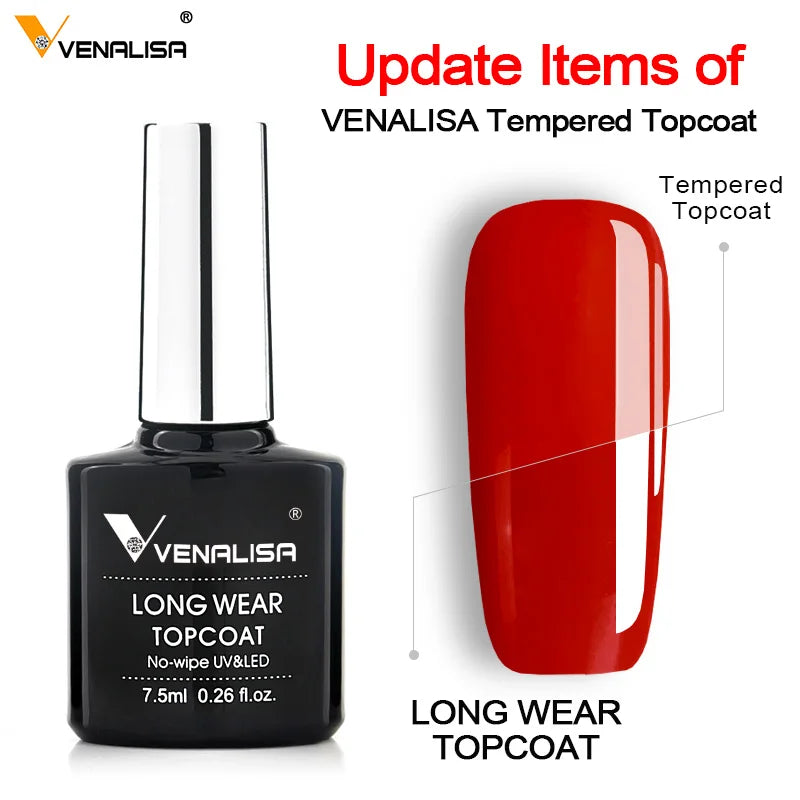 VENALISA New Arrival Long Wear Tempered Nowipe Top Coat Easy Peel Off Water Base Coat Basic Nail Gel Polish Enamel Varnish Gels