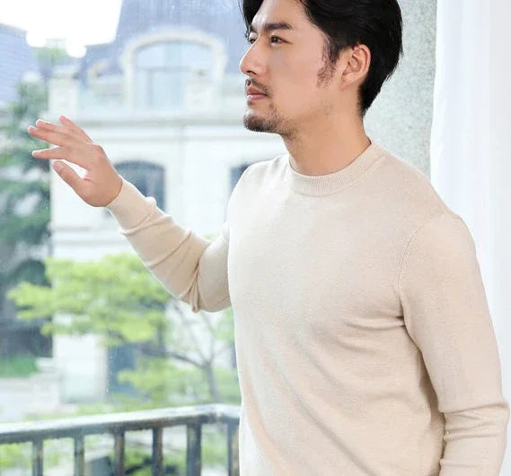 Thick Solid V-Neck Pullover