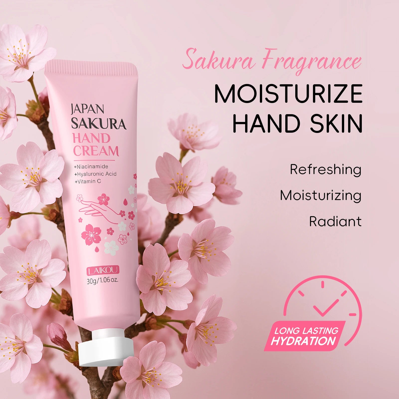 LAIKOU Japanese Sakura Skin Care Set - Hydrating Nourishing Moisturizing Soften Rough Skin for Radiant Complexion