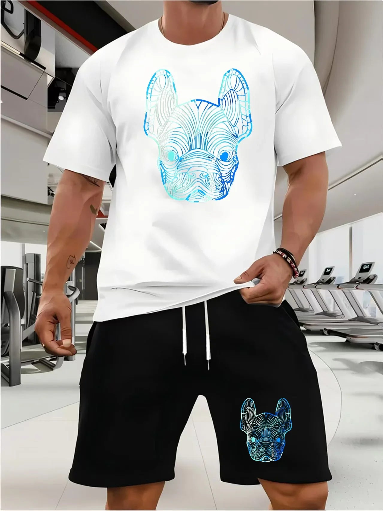 Trendy Suits for Men Men's Summer Shorts Set Gym Outfit Student Short Sleeve Tee 2 Piece Set Tracksuits Men Casual Men Clothing