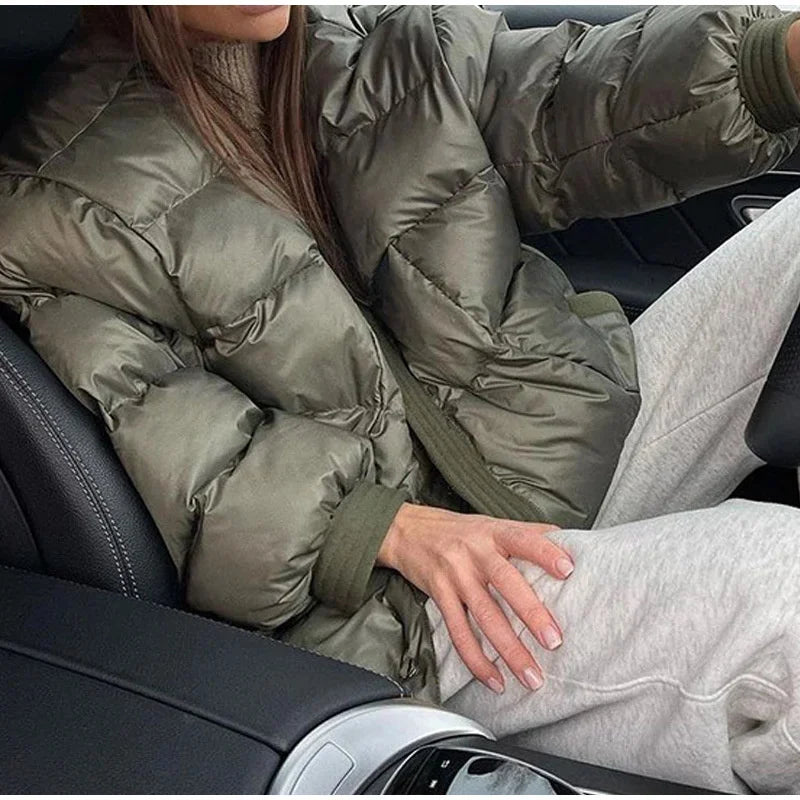 Women winter coats 2024 New in coats Couple style loose V-neck long sleeved top Thick and warm women's coat cotton-padded jacket