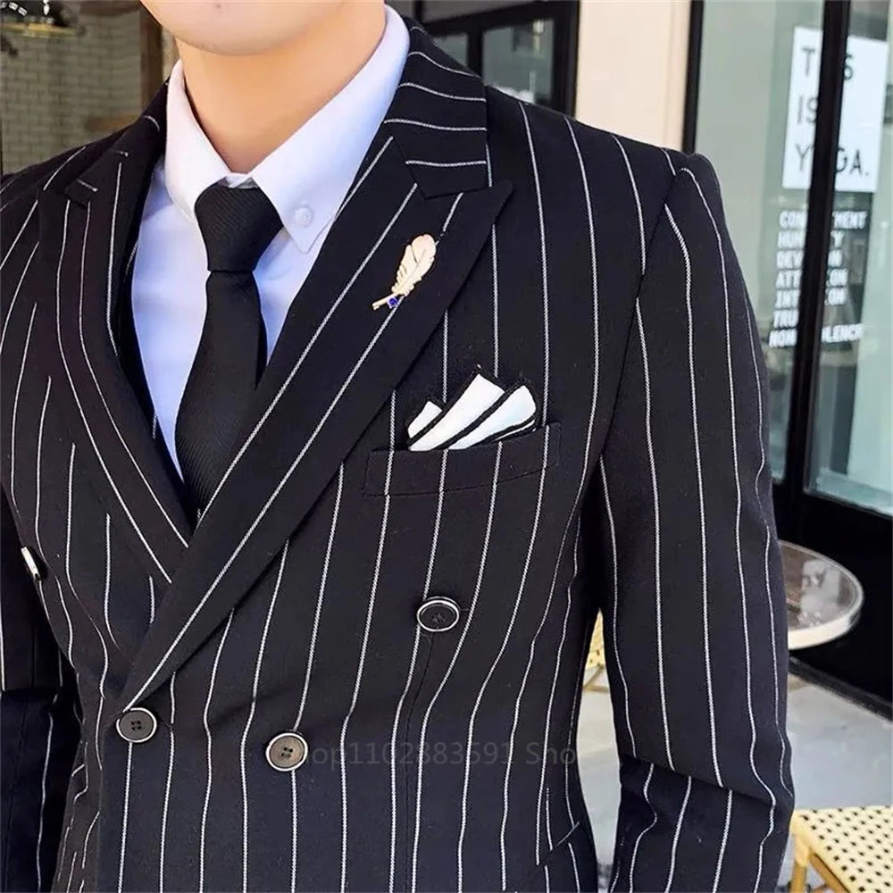 Modern Double Breasted Business Suit