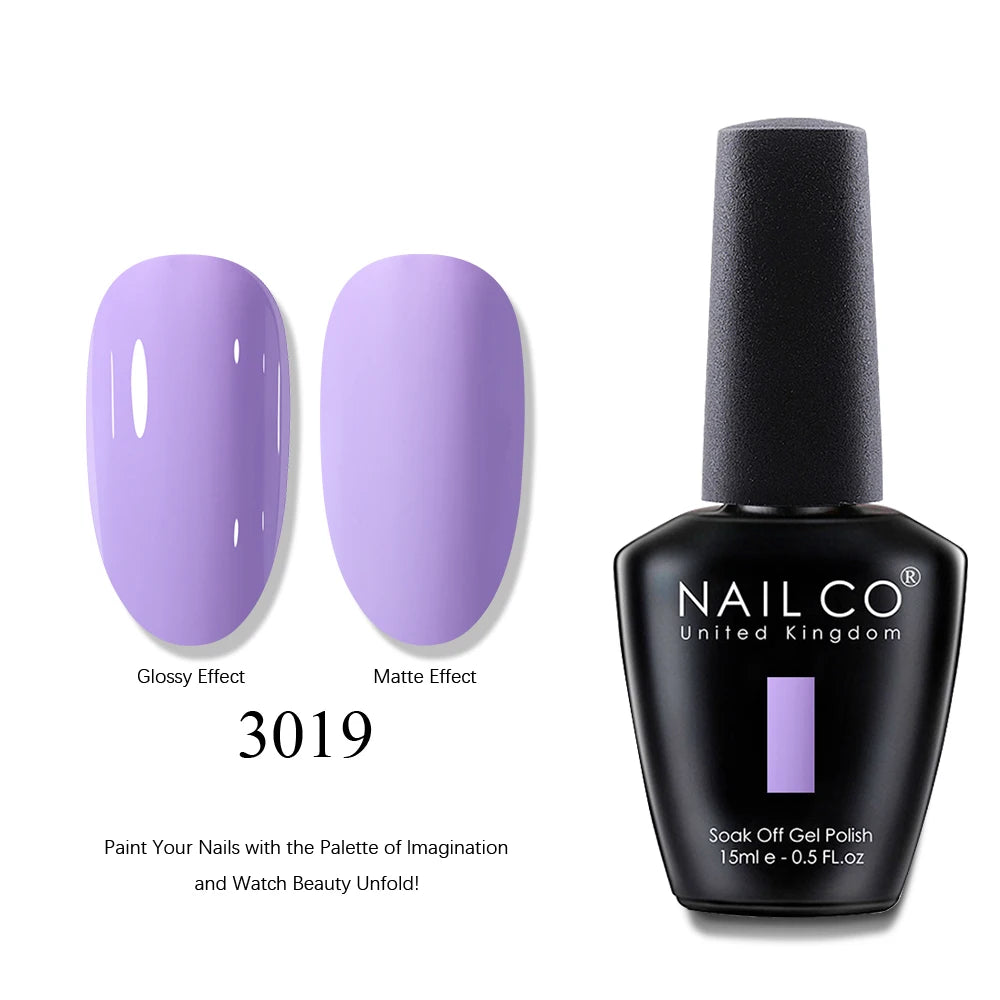 NAILCO 2025 Hot 15ML Gel Nail Polish Nails Semi-permanent UV Varnish High Quality Glass Bottle Nail Art Polish For Manicure