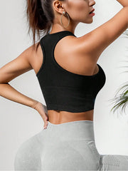 Sports Bras Workout Training Brassiere Seamless Removable Padding Bralette Summer Gym Crop Tops Outdoor Casual