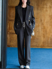 Elegant Peaked Lapel Suit Set