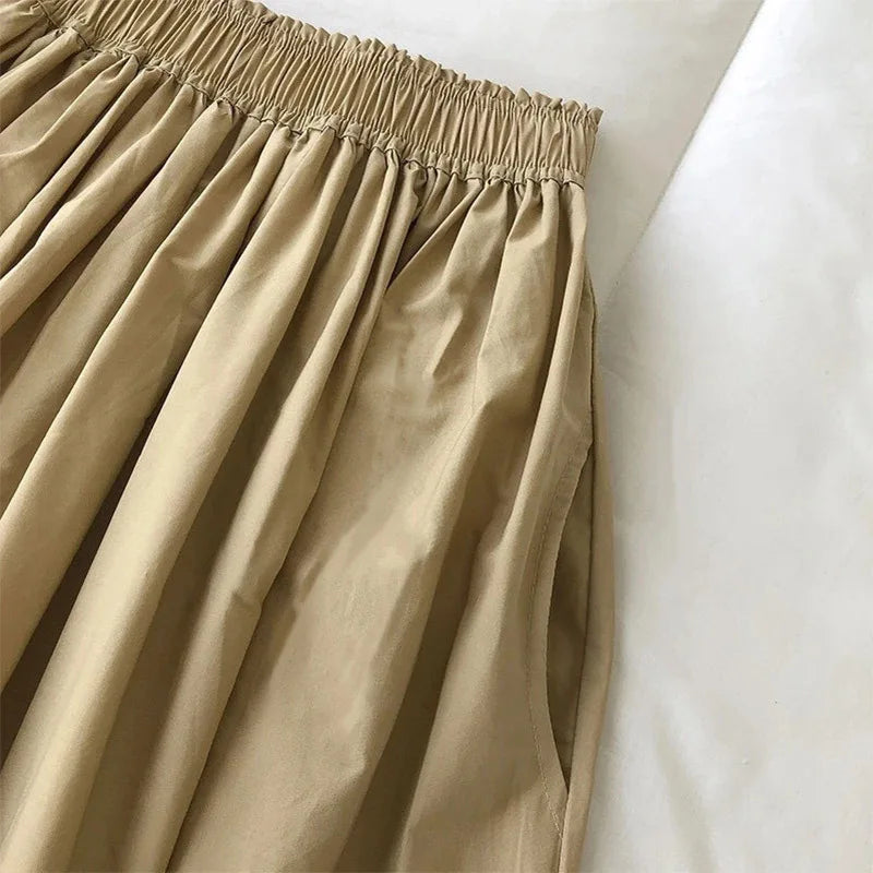 TITLE: Chic High Waist Pleated Skirt