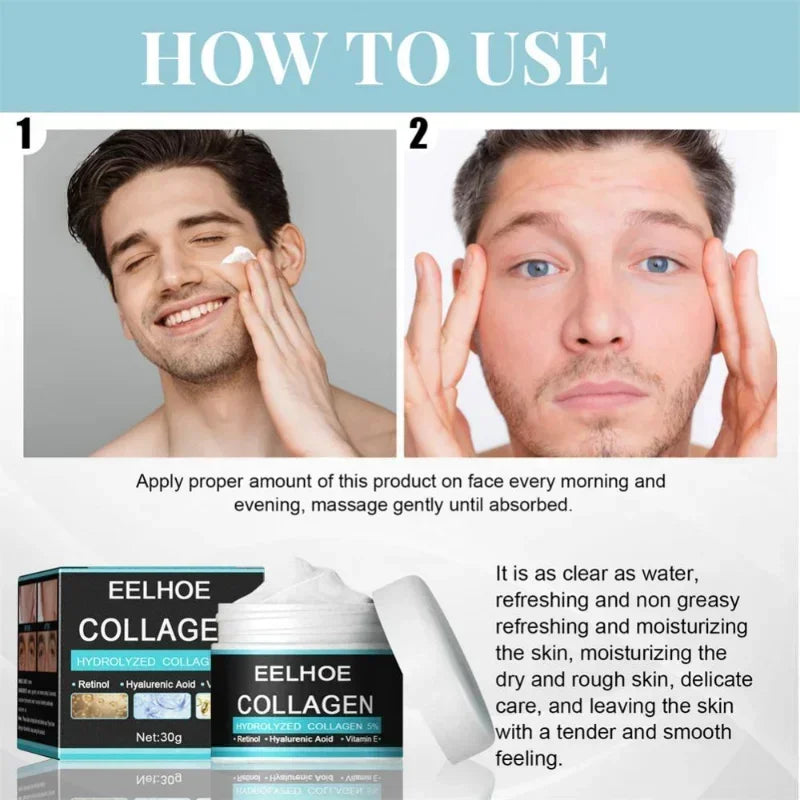 Collagen Creams For Men Improve Skin Quality Face Cream Firming Moisturizing Hyaluronic Acid Cream Facial Skin Care
