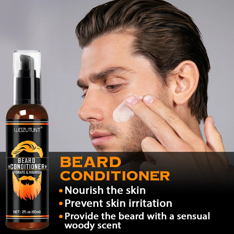 Men Beard Grooming Gift Kit Deep Cleansing Wash and Conditioner Moisturizing Nourishing Beard Oil Styling Butter for Beards Care