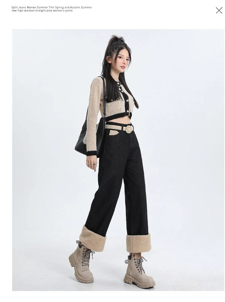 Winter Straight Leg Denim Jeans