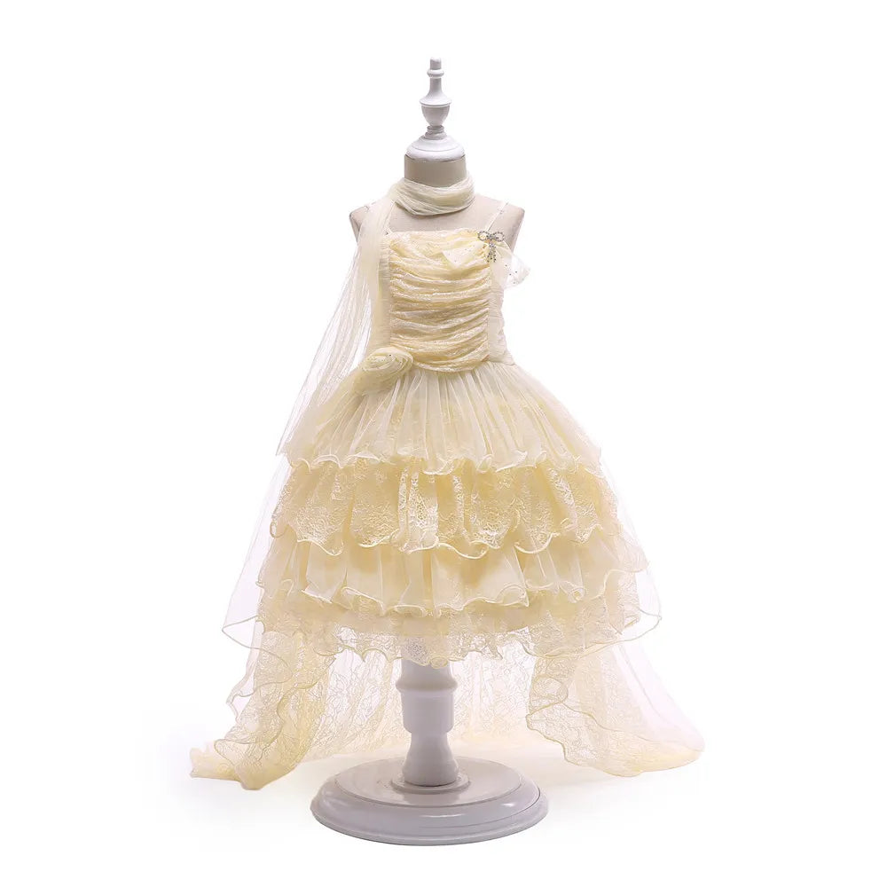 Trailing Princess Party Girls Dress