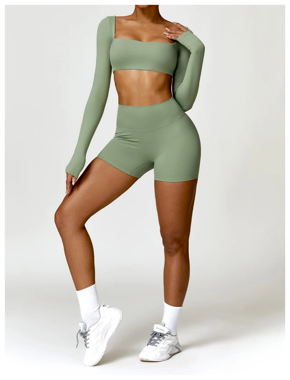 Summer 2PCS Yoga Suit Sports Set Women Quick-Dry Gym Set Women Tracksuit Running Workout Long Sleeve Sports Shirt Yoga Clothing