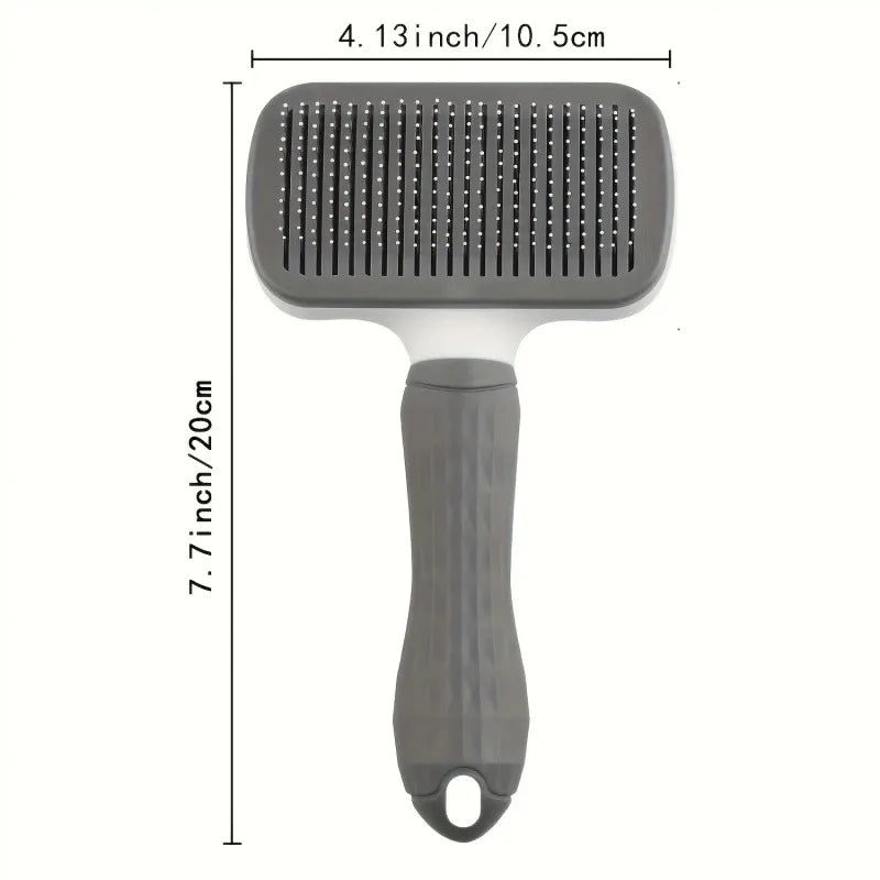 Self-Cleaning One-Click Grooming Brush