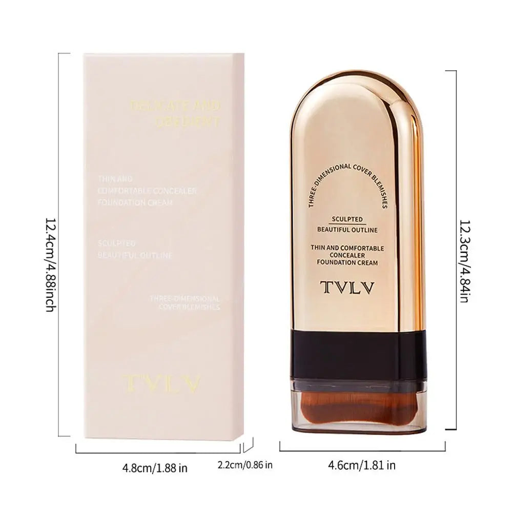 Waterproof Concealer Foundation Stick With Brush - All-in-One Long-Lasting, Oil Control, Brightening Makeup Natural Matte Finish