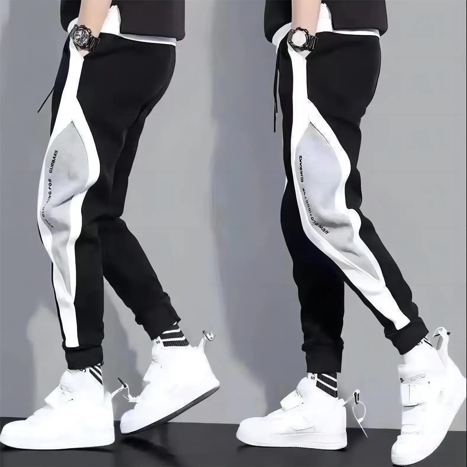 2025 Men's Athletic Trainning Joggers Casual Loose Fit Sweatpants Spring Fall Pants Elastic Waist Drawstring Trousers