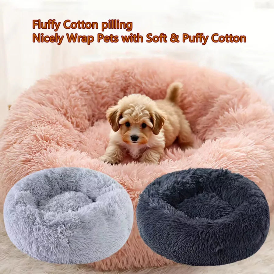 Faux Fur Donut Calming Cat Bed