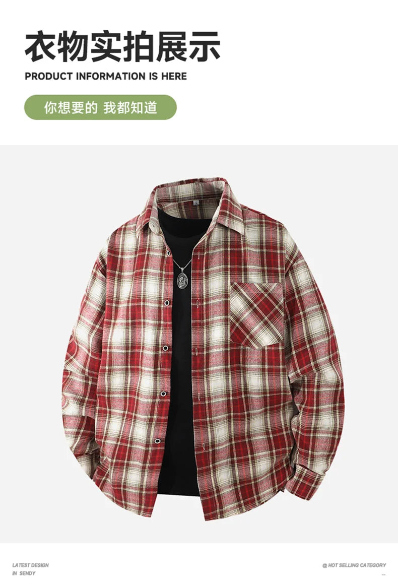 Plaid Flannel Casual Long Shirt