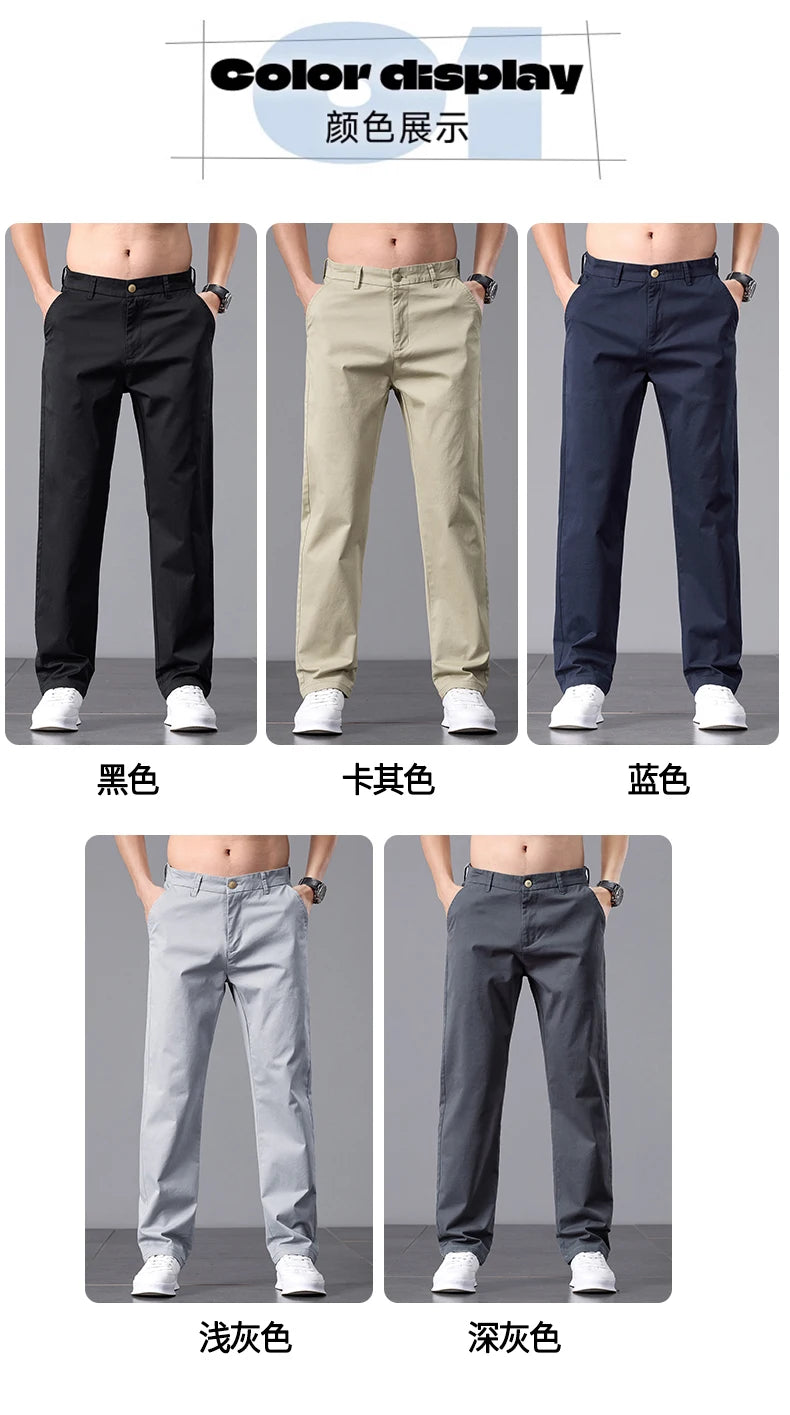 Stretch Cotton Straight Golf Trousers