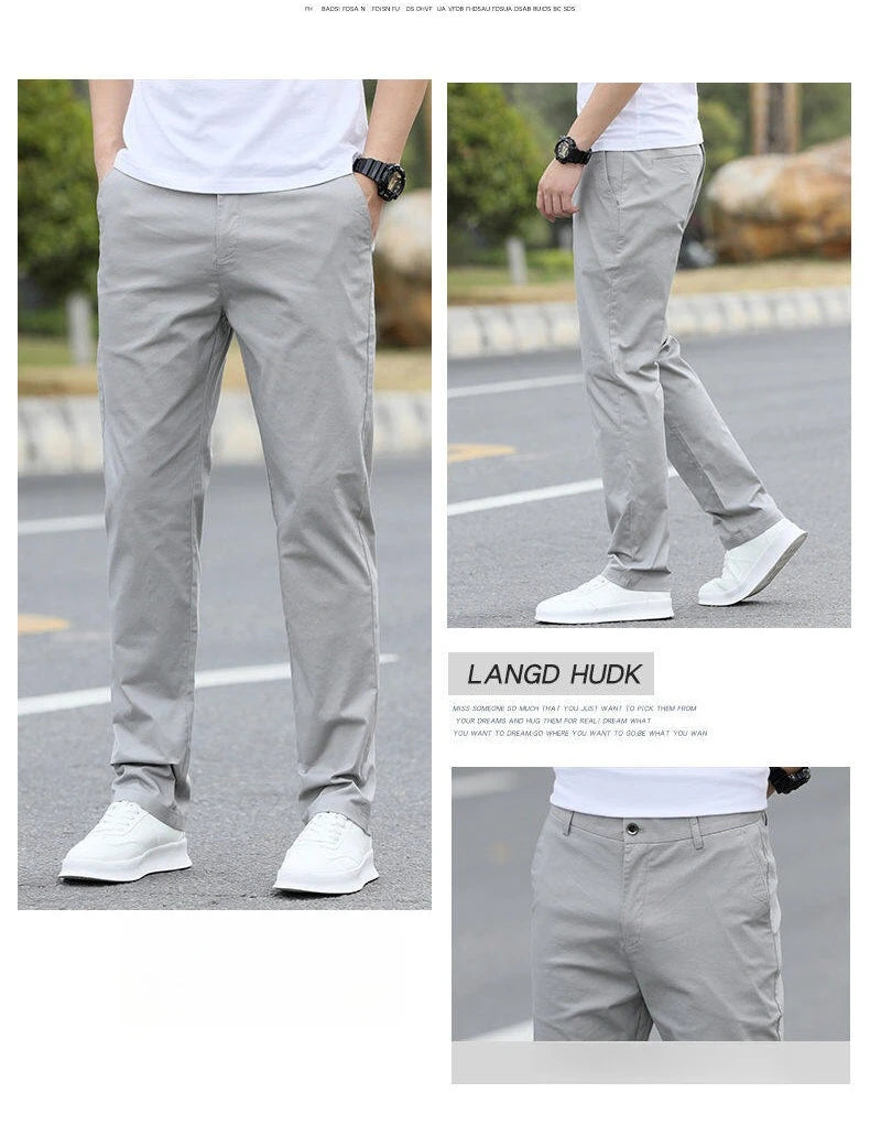 Men's High-Quality Chinos -Cotton Casual Trousers - Breathable Straight Pants (Sizes W28-w40)