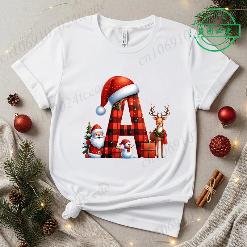 Festive Alphabet Holiday Casual Tee