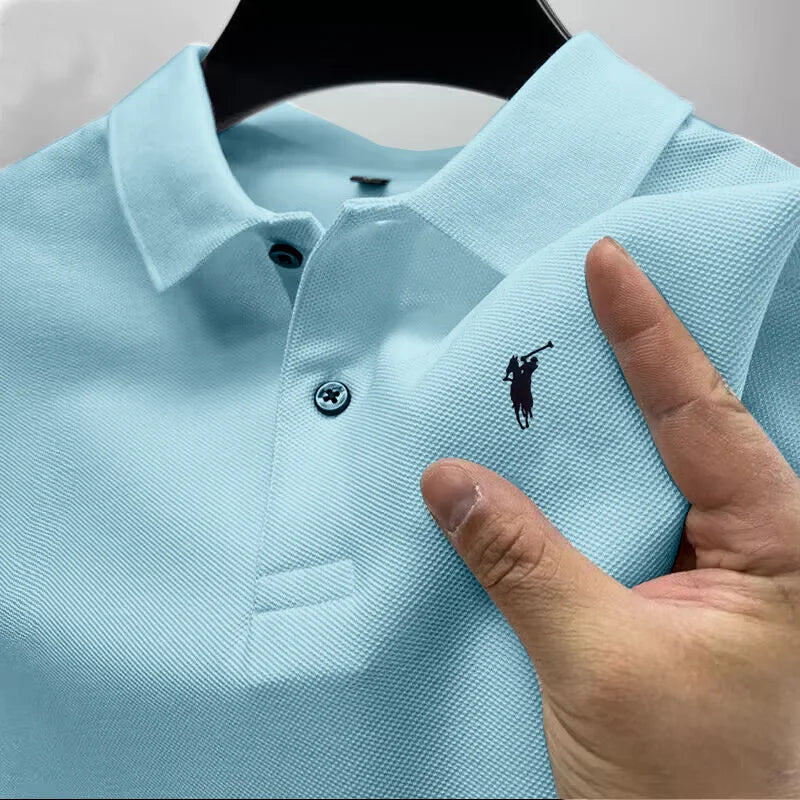Golf Polo Shirt Men's Business Polo Collar Half Sleeved Top New Summer Casual Short Sleeved T-shirt for Men An