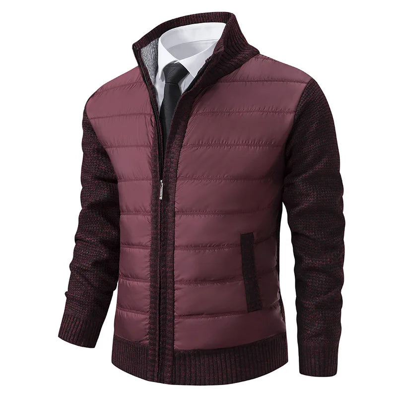 Autumn Winter Sweaters for Men Casual Knitted Sweaters Large Size Solid Color Plus Velvet Cardigan Knitted Sweater Cotton Coat
