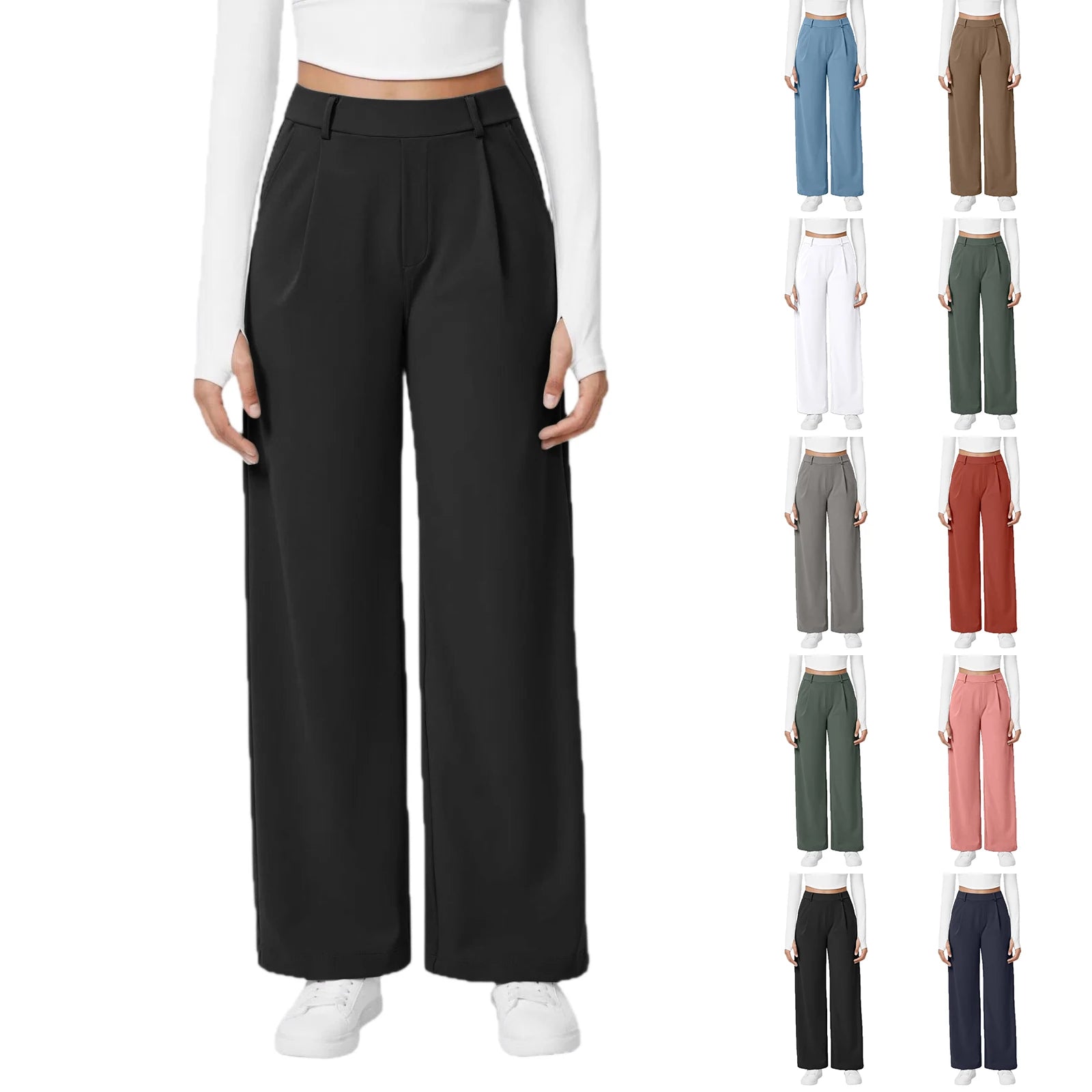 Women's Fashion Comfortable Pants Autumn and Winter Wide Leg Casual Sports Drape Slimming and Versatile Floor Length 2025