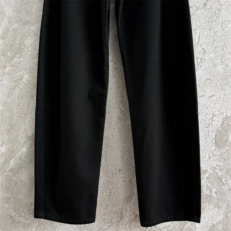 High Waist Straight Denim Pants