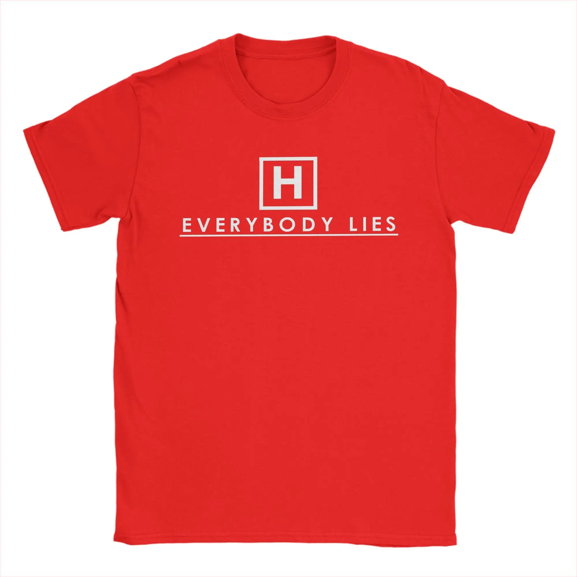 Men T-Shirts Dr Gregory House MD Vintage 100% Cotton Tees Short Sleeve Everybody Lies  T Shirts O Neck Clothes Adult