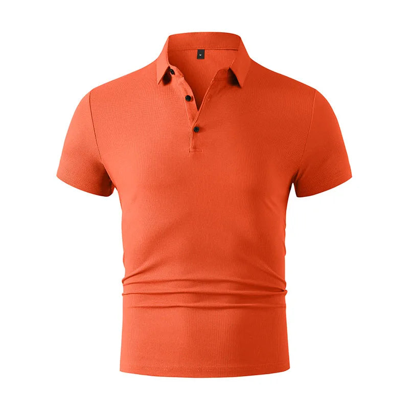 2026 New Men's Casual and Fashionable Simple Collared Short Sleeved Polo Shirt Summer Comfortable Breathable and Versatile Top