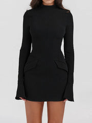 Elegant Black Bodycon Mini Dress