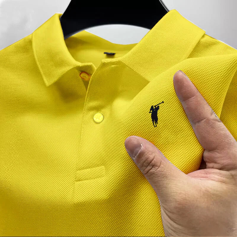 Golf Polo Shirt Men's Business Polo Collar Half Sleeved Top New Summer Casual Short Sleeved T-shirt for Men An