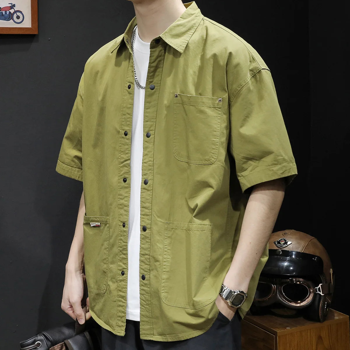 Trendy Casual Zipper Shirt Men