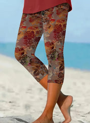 European and American Fashion Printed Tight-Fitting Leggings Suitable for Vacation/Commuting/Light Exercise/Home Use (Economical and Durable)