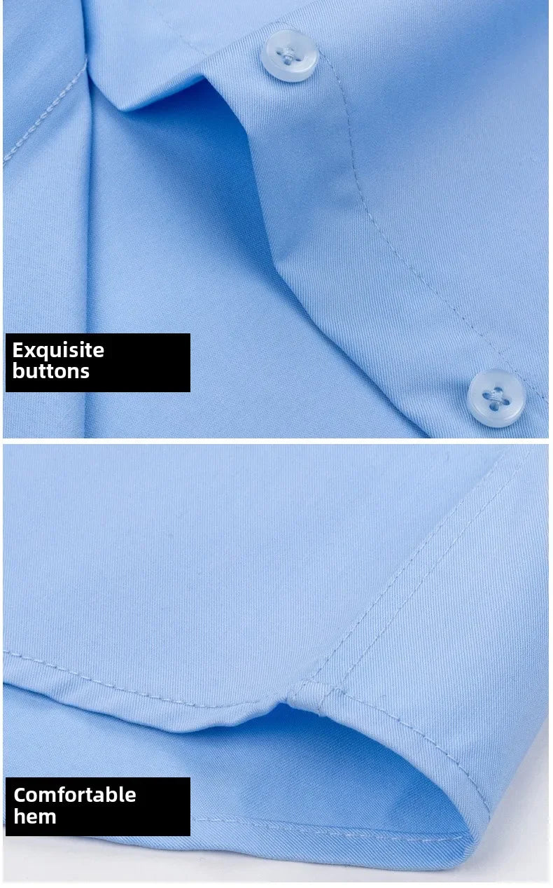 Stretch Solid Business Shirt Men